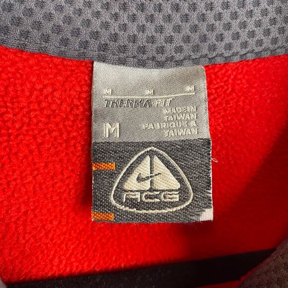 Vintage Nike ACG Mens M Therma Fit Red 1/2 Zip Pullover - Picture 7 of 8